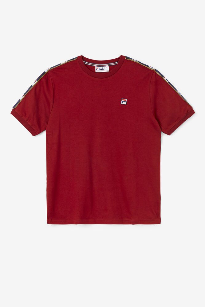 Fila T-Shirt Mens Red - Oliver - Philippines 1726540-BN